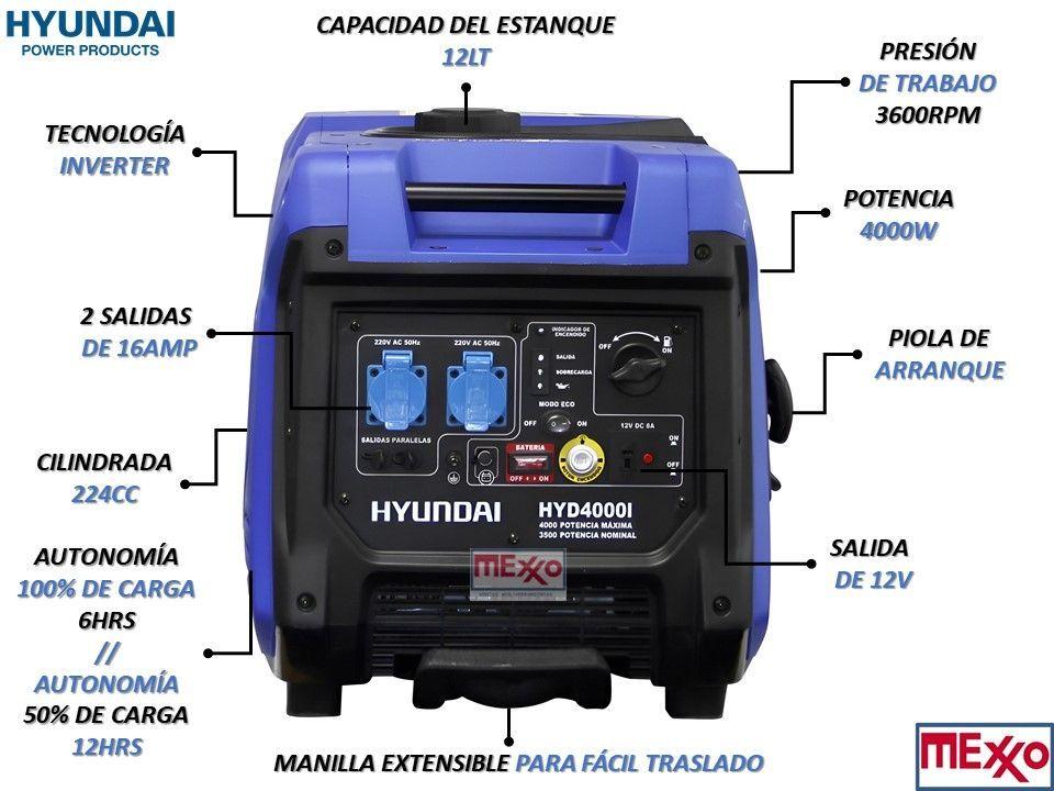 Generador Inverter 4000w Control Remoto Hyundai Sec-1