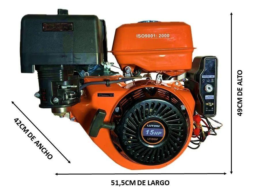 Motor Bencinero 15hp Eje 25.4mm Part. Eléctrica Bat. Lutian-3