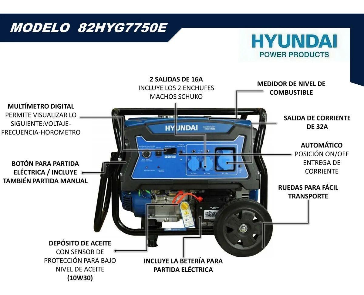 Generador Eléctrico/gasolina 5500w P/eléctrica Hyundai -2