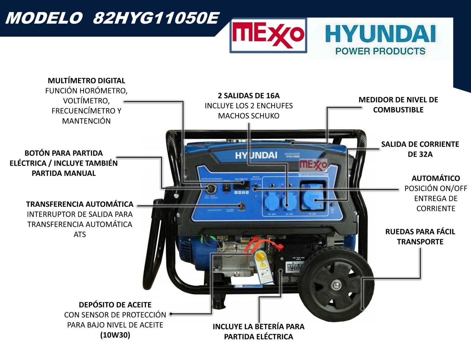 Generador Eléctrico Hyundai Bencinero Partida Eléctrica 8300W-1