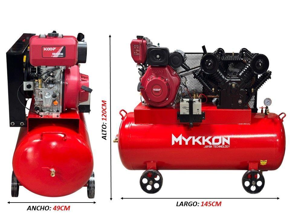 Compresor De Aire Diesel 300lt 10hp  Lic. Jap. Rojo-2