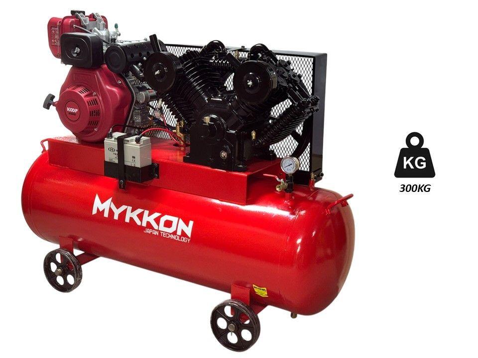 Compresor De Aire Diesel 300lt 10hp  Lic. Jap. Rojo-3