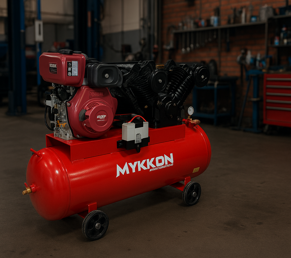 Compresor De Aire Diesel 300lt 10hp  Lic. Jap. Rojo-5