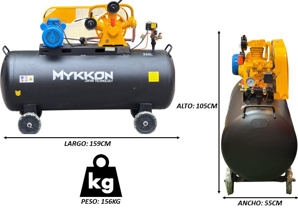 Compresor Industrial 300l Alta Presión 12,5 Bar 600L/min -2