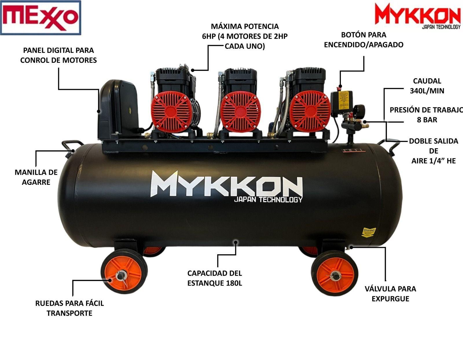 Compresor Dental Silencioso 6hp 180lt Mykkon Japón-1