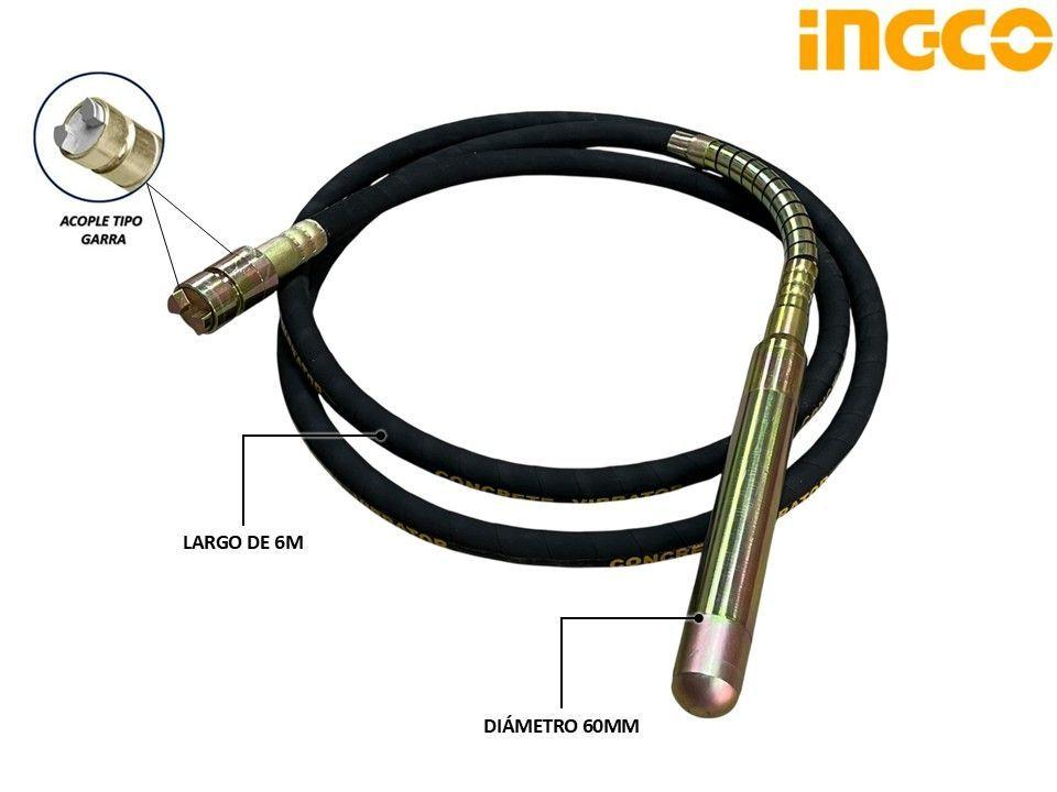 Sonda Vibrador De Hormigon Bencinera 5.5hp 6mts 60mm Ingco-2