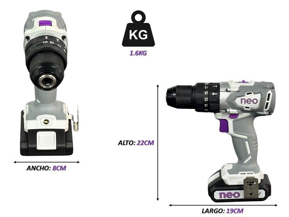 Taladro Percutor 13mm 20v Inalambrico Brushless 2 Bat. Sec-2