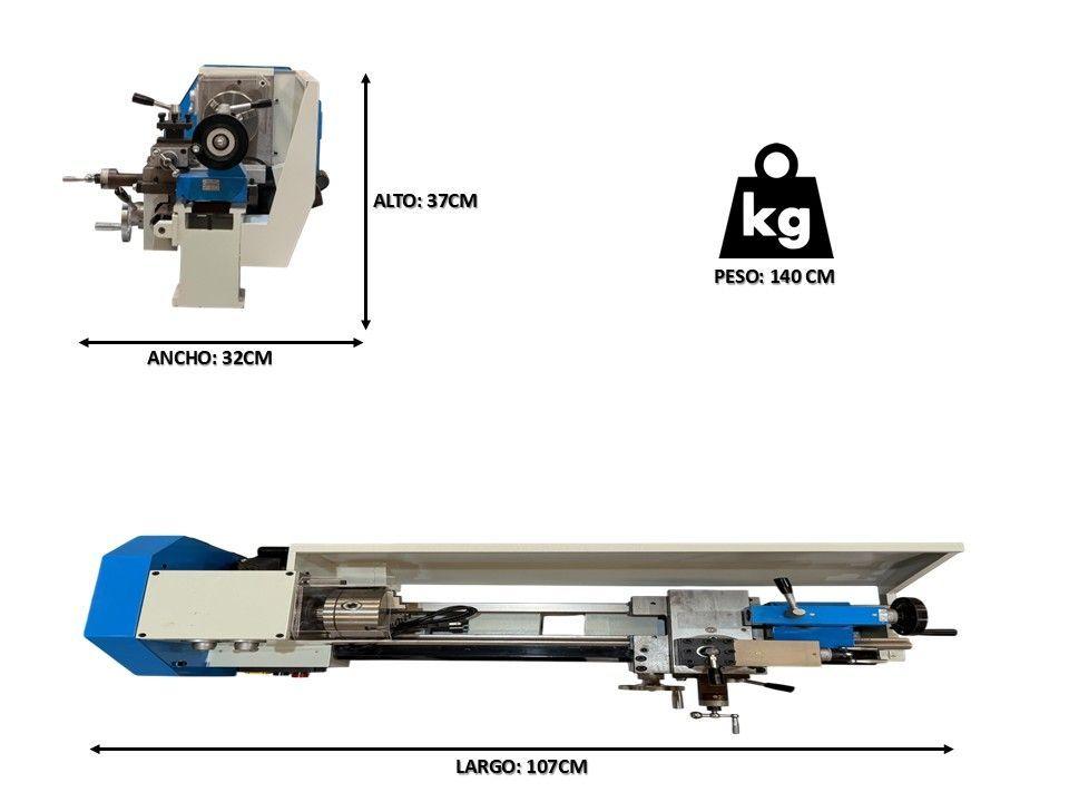 Torno Para Metales 750w 3/4hp 220v 520mm 170-1950rpm Industrial-2