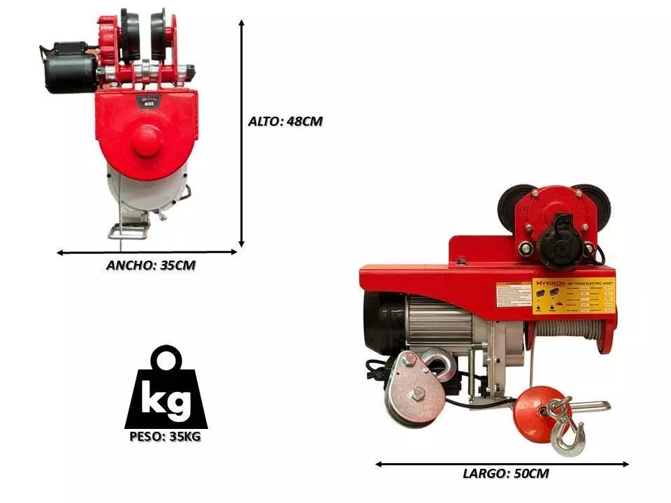Tecle Electrico 600/1200kg 6/12m Con Carro Industrial Lic. Jap.-2
