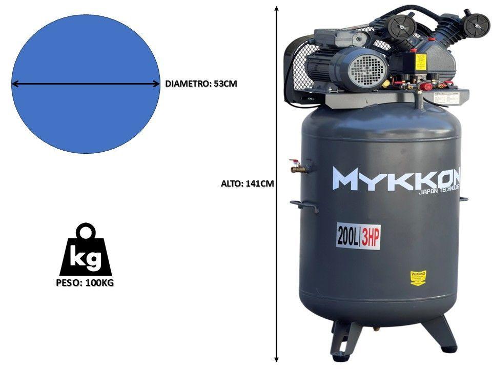 Compresor Vertical 200 Litros 3hp Industrial 220V-3