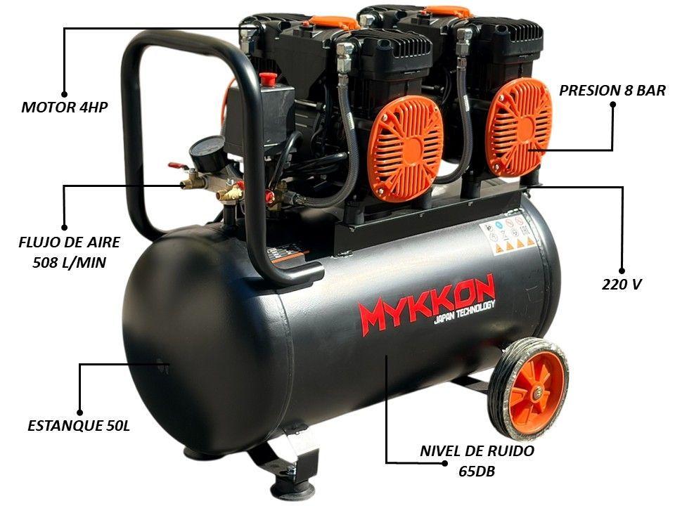 Compresor Dental 50 Litros 4HP 2 Estaciones de Trabajo Mykkon-1