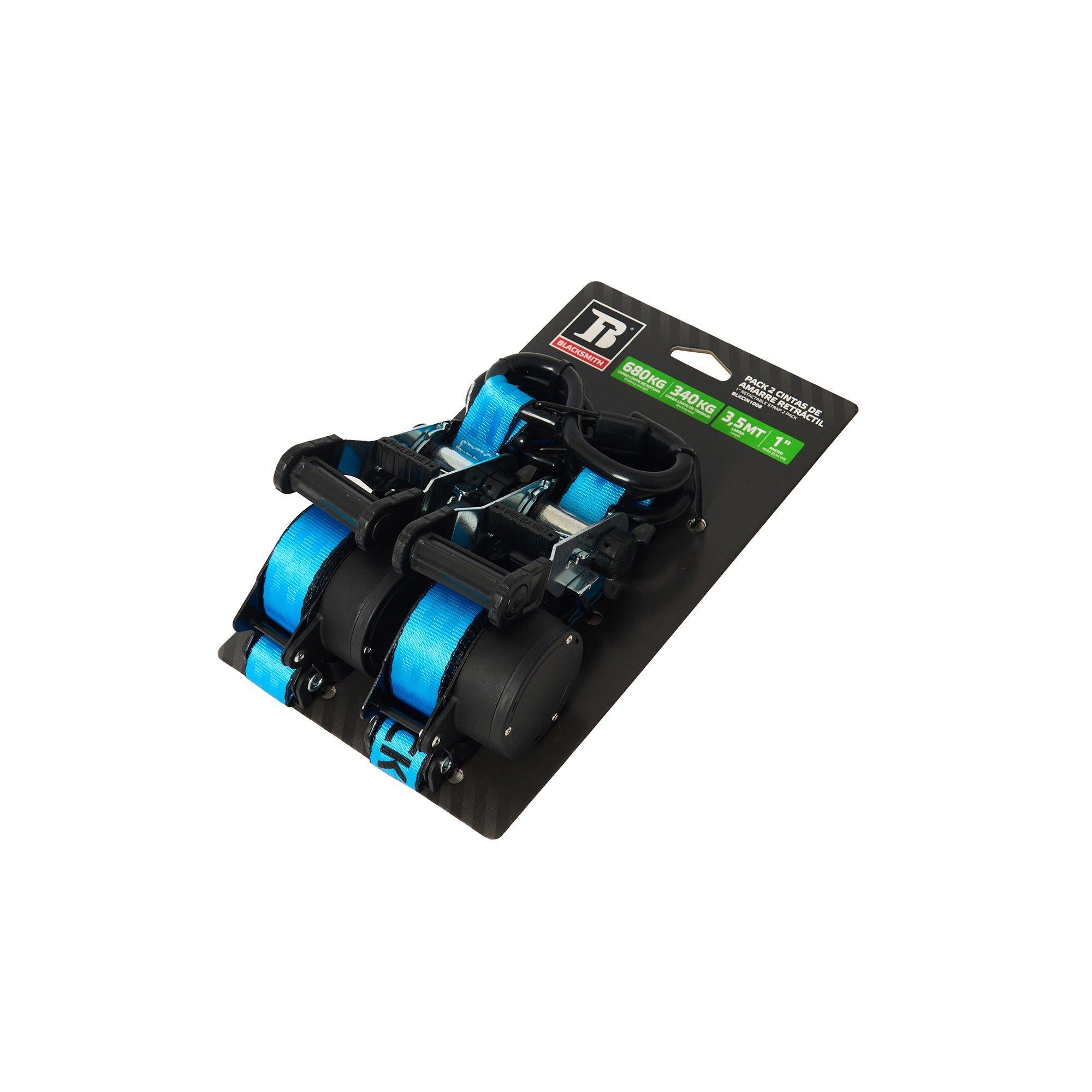 Set 2 Eslinga Retráctil 1  Gancho Tipo S 3.5m 680kg Ratchet-5