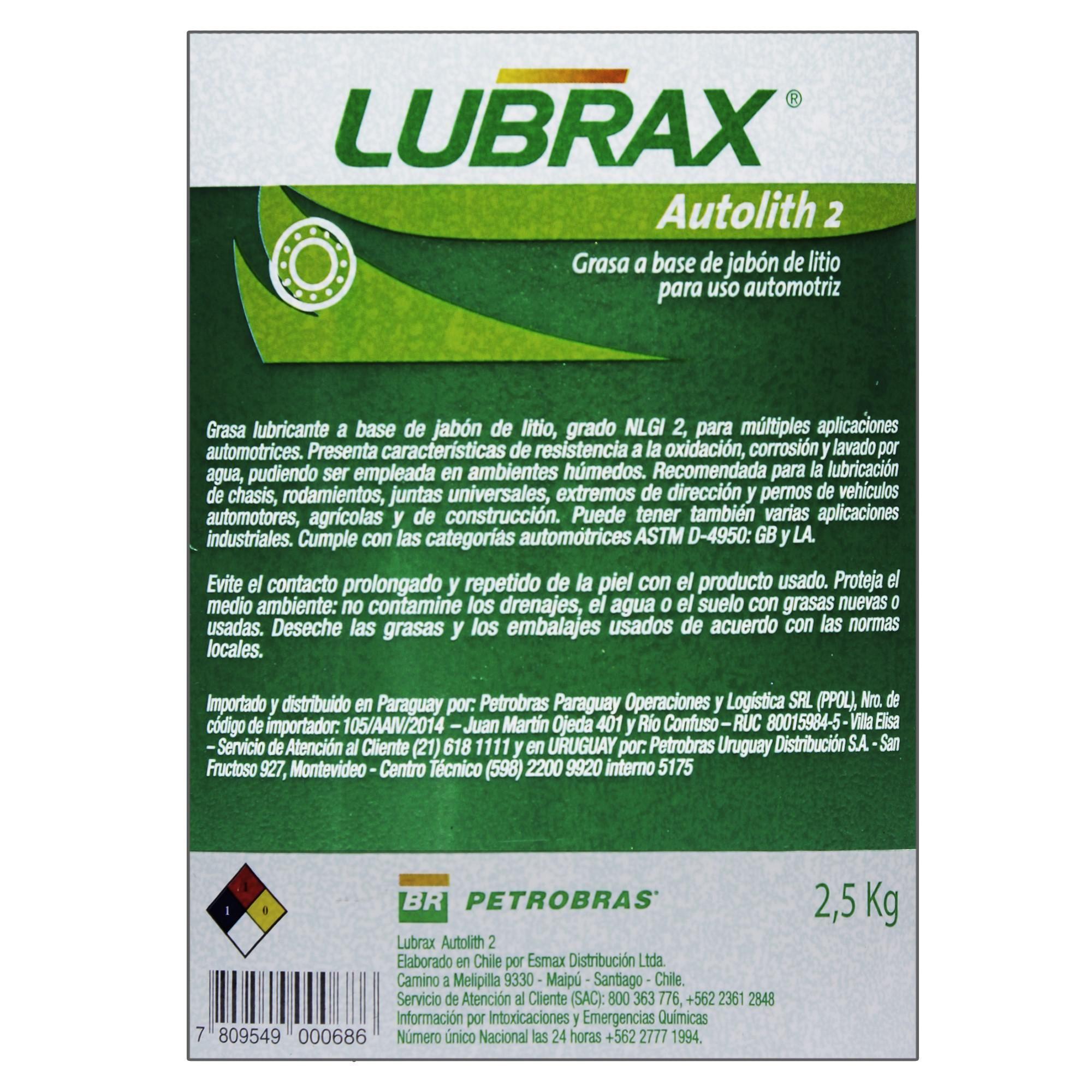 Grasa Lubricante Lubrax Autolith 2 2,5 Kg-3