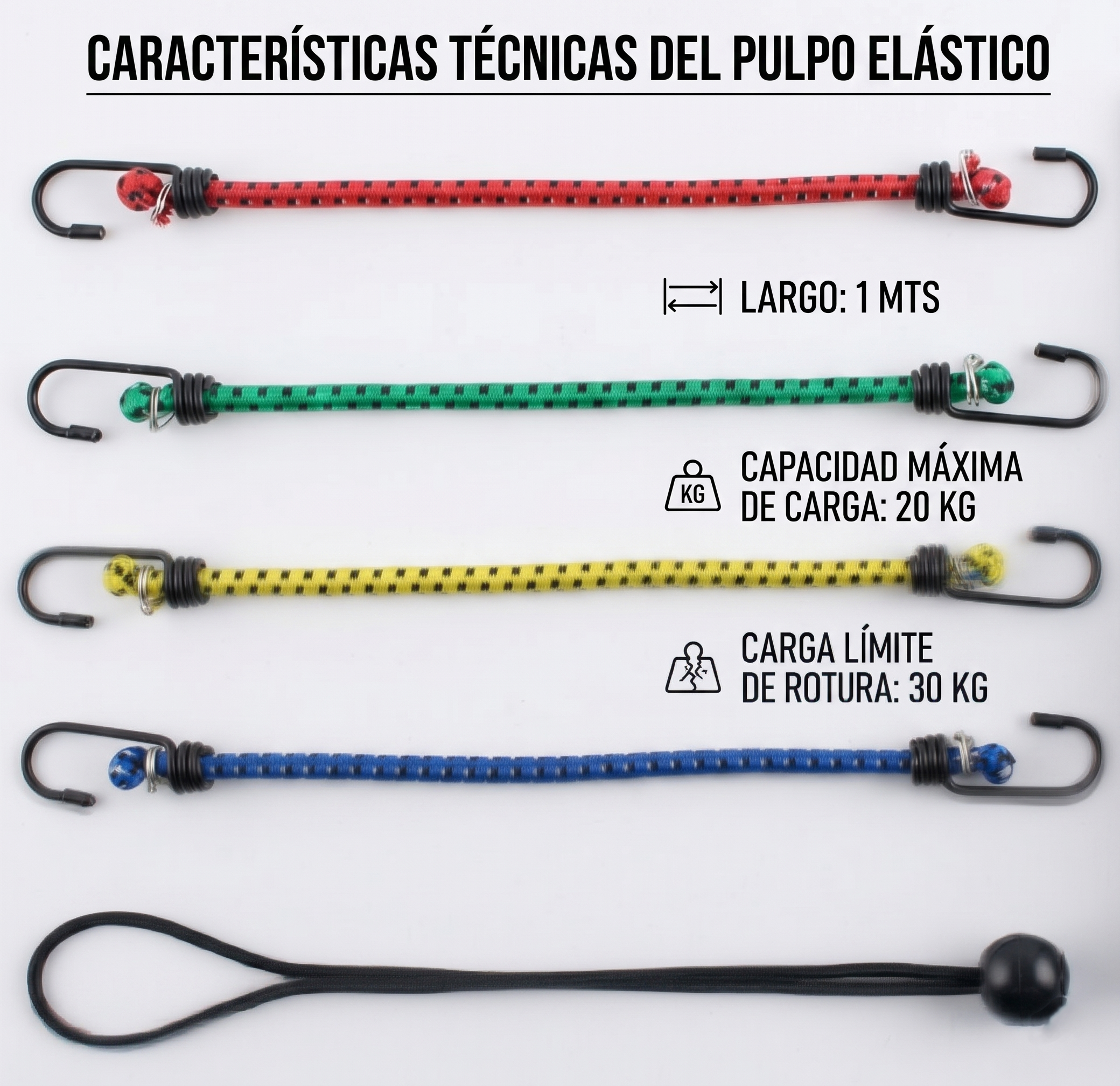 Set 22 Unidades De Pulpo Elástico Multiuso-2