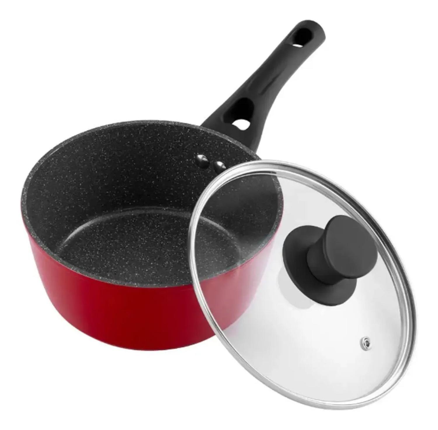 Batería De Cocina Thomas 7 Piezas Aluminio Forjado Rojo Mate Rojo Mate-3