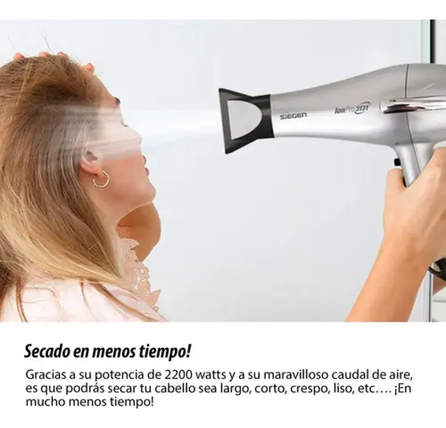 Secador De Pelo Siegen Sg-3131 Color Plateado Plateado-8