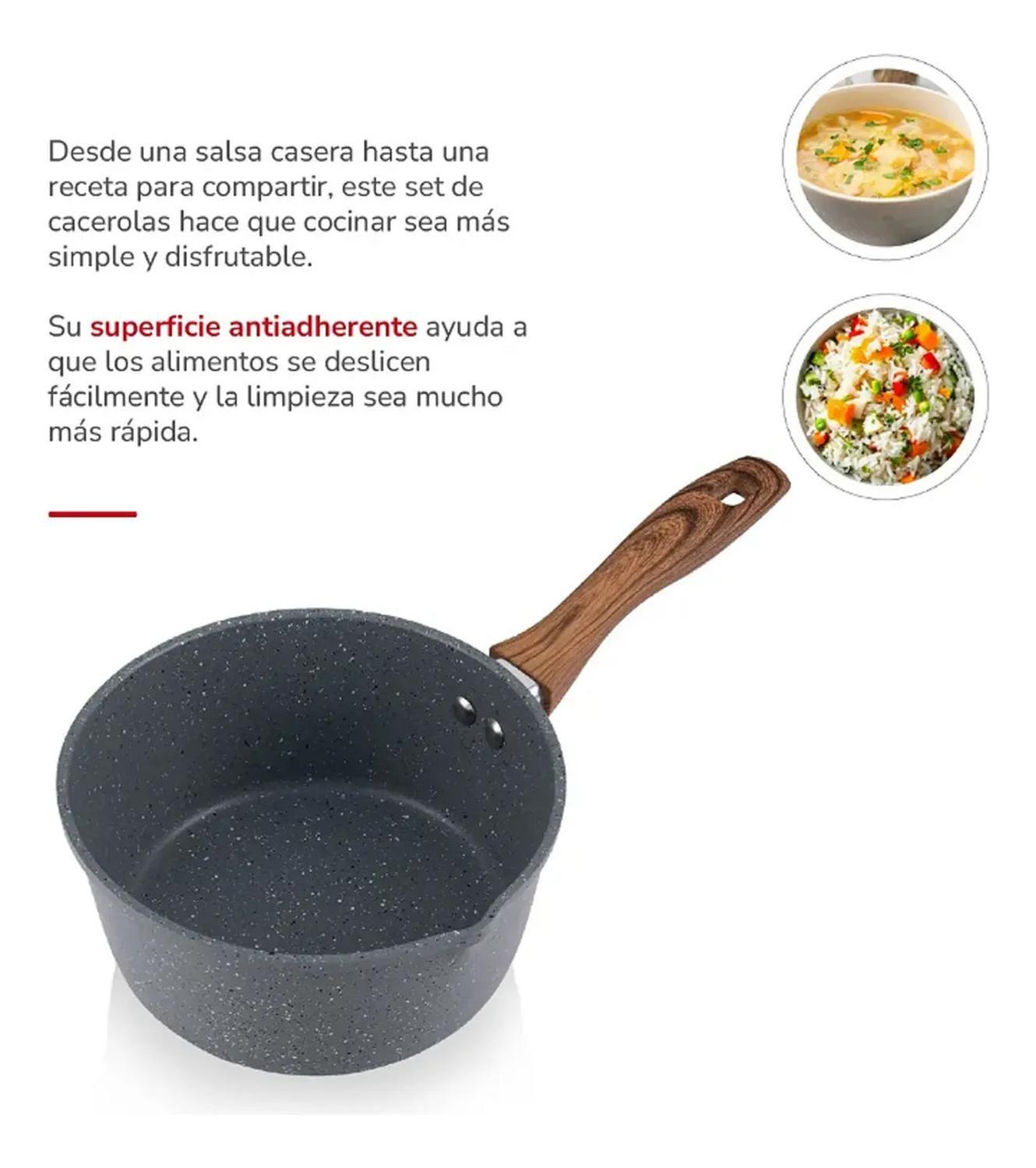 Batería De Cocina Thomas Th-mca03n 3 Piezas Gris-1