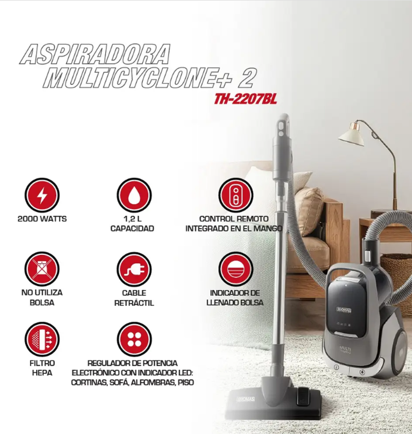 Aspiradora Multicyclone+ 2 THOMAS TH-2207BL-0