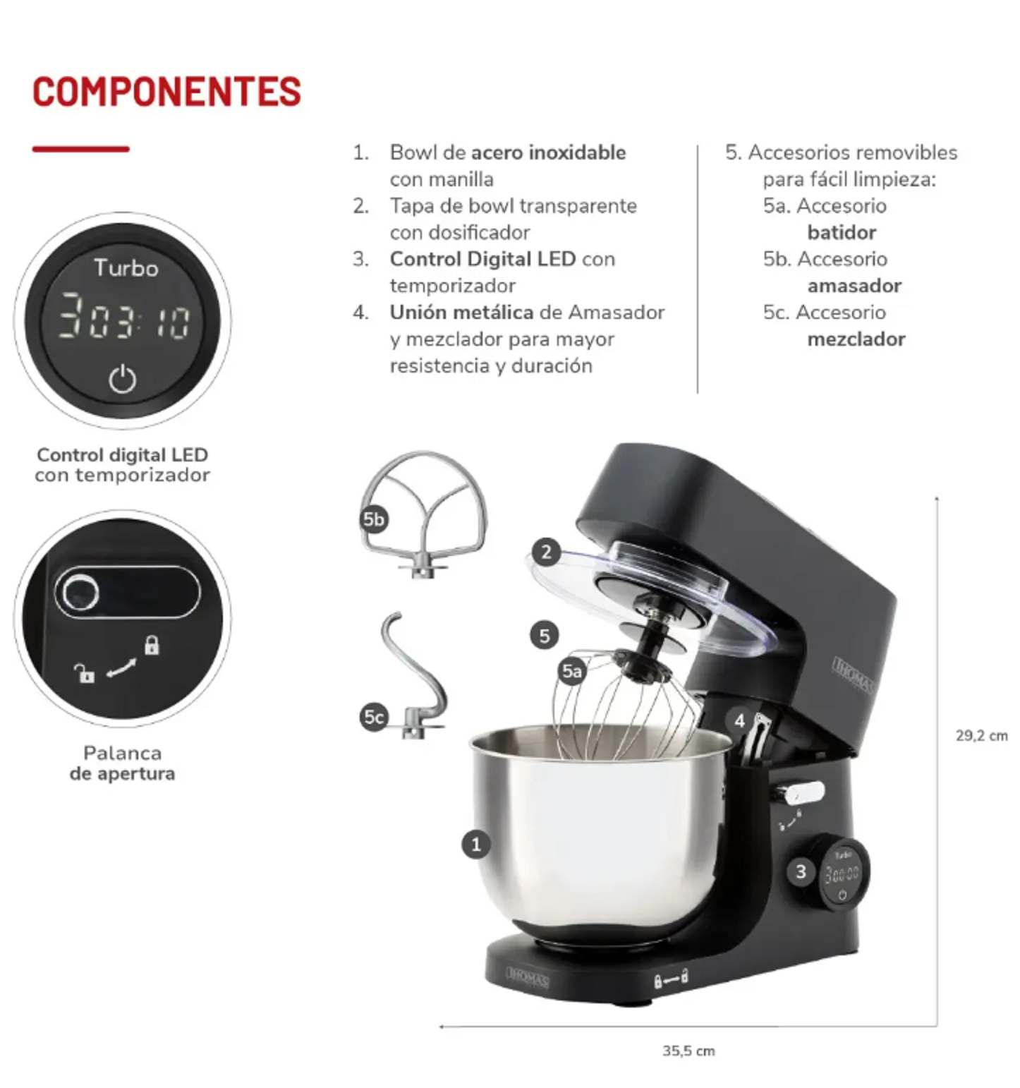 Batidora Planetary THOMAS TH-915PND-2