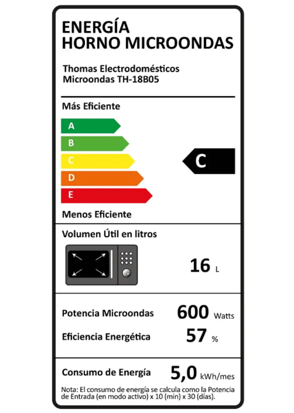 Microondas THOMAS TH-18B05 18 Lts.  700 Watts-7