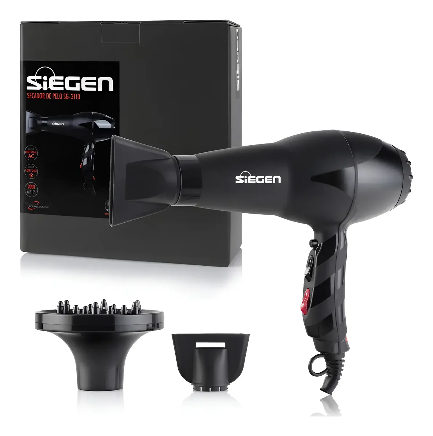 Secador De Pelo Siegen Sg-3110 Negro-0