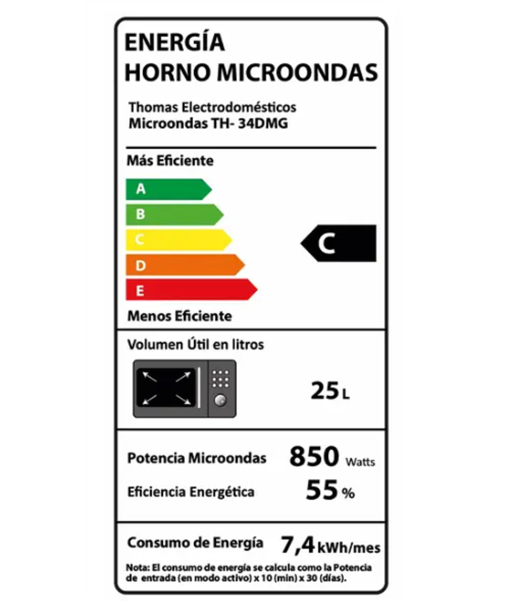 Microondas Digital THOMAS TH-34DMG 34 Lts. 1000 Watts-7