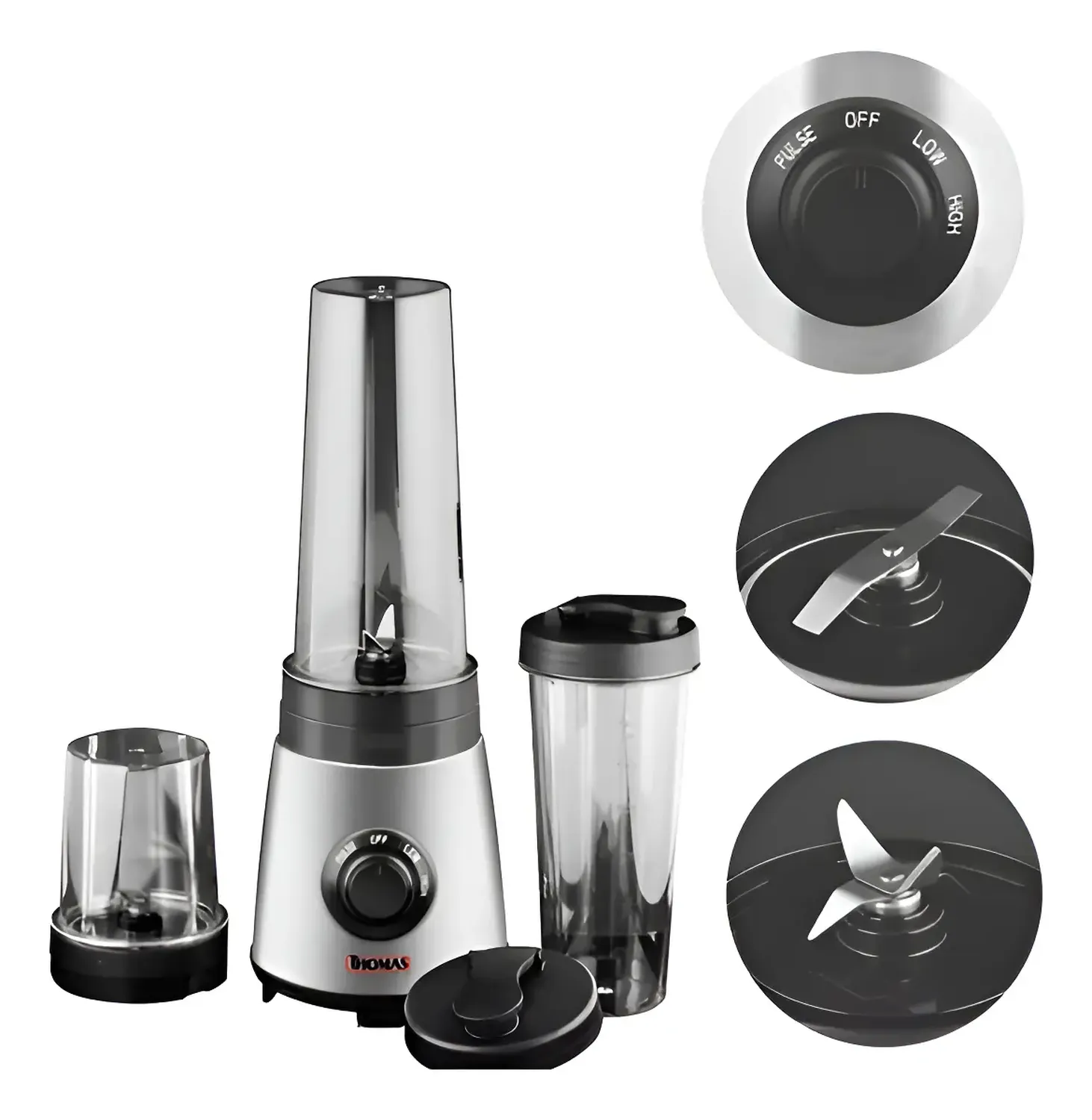 Licuadora Th-300pb 600 Ml Inox + Accesorios Gris-0