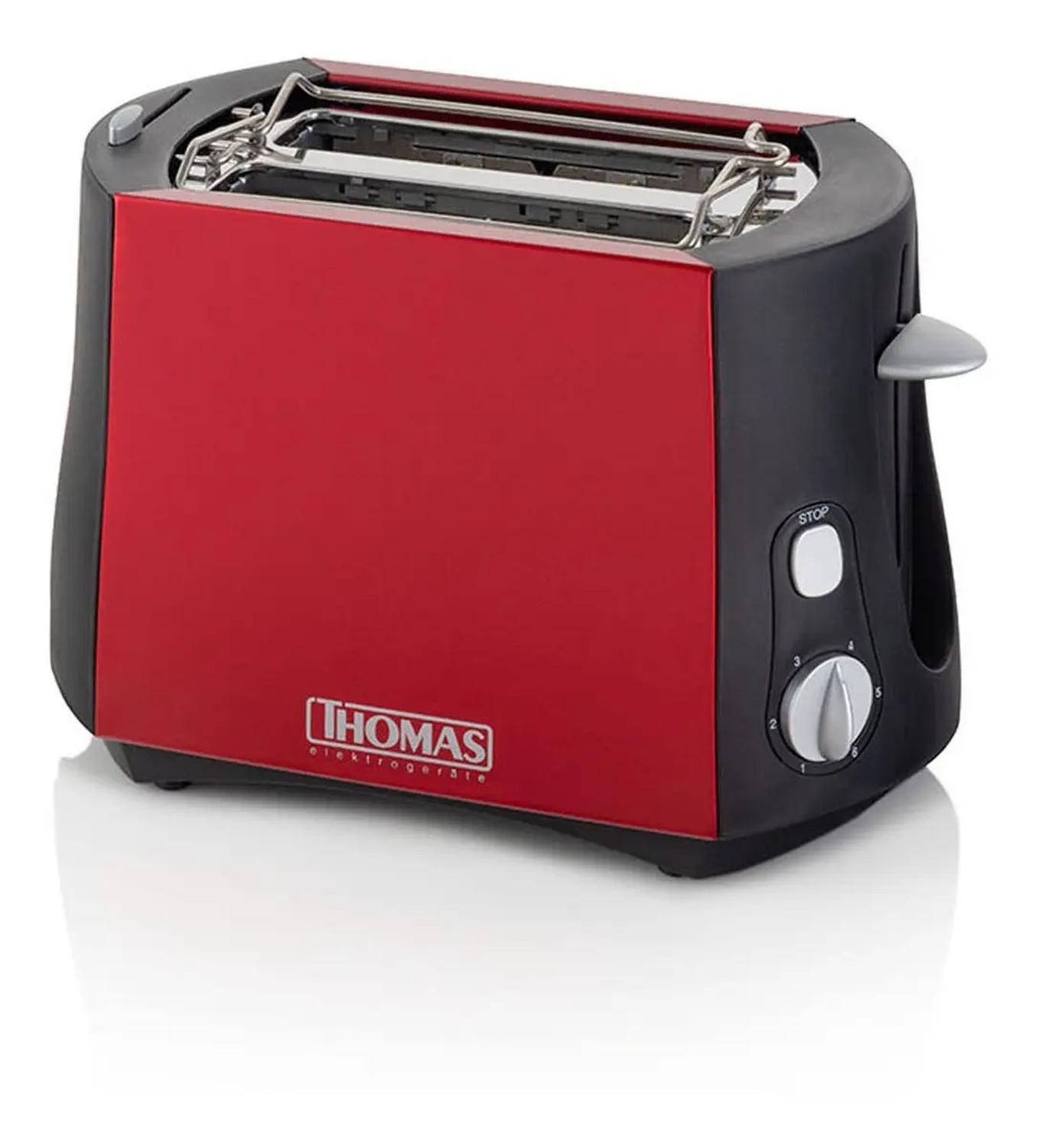 Tostador Thomas Th-120r 2 Panes Color Rojo Rojo-2