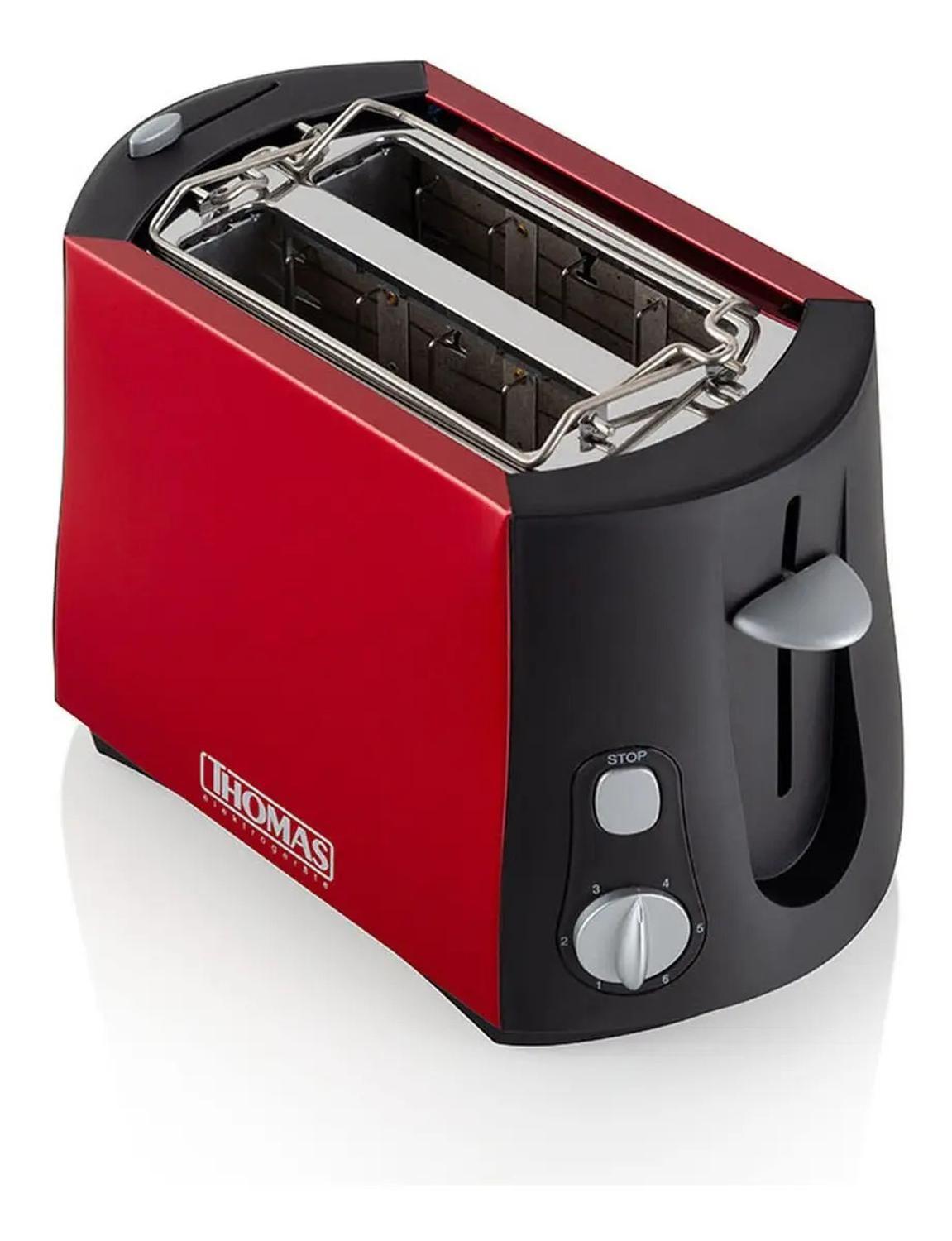 Tostador Thomas Th-120r 2 Panes Color Rojo Rojo-3