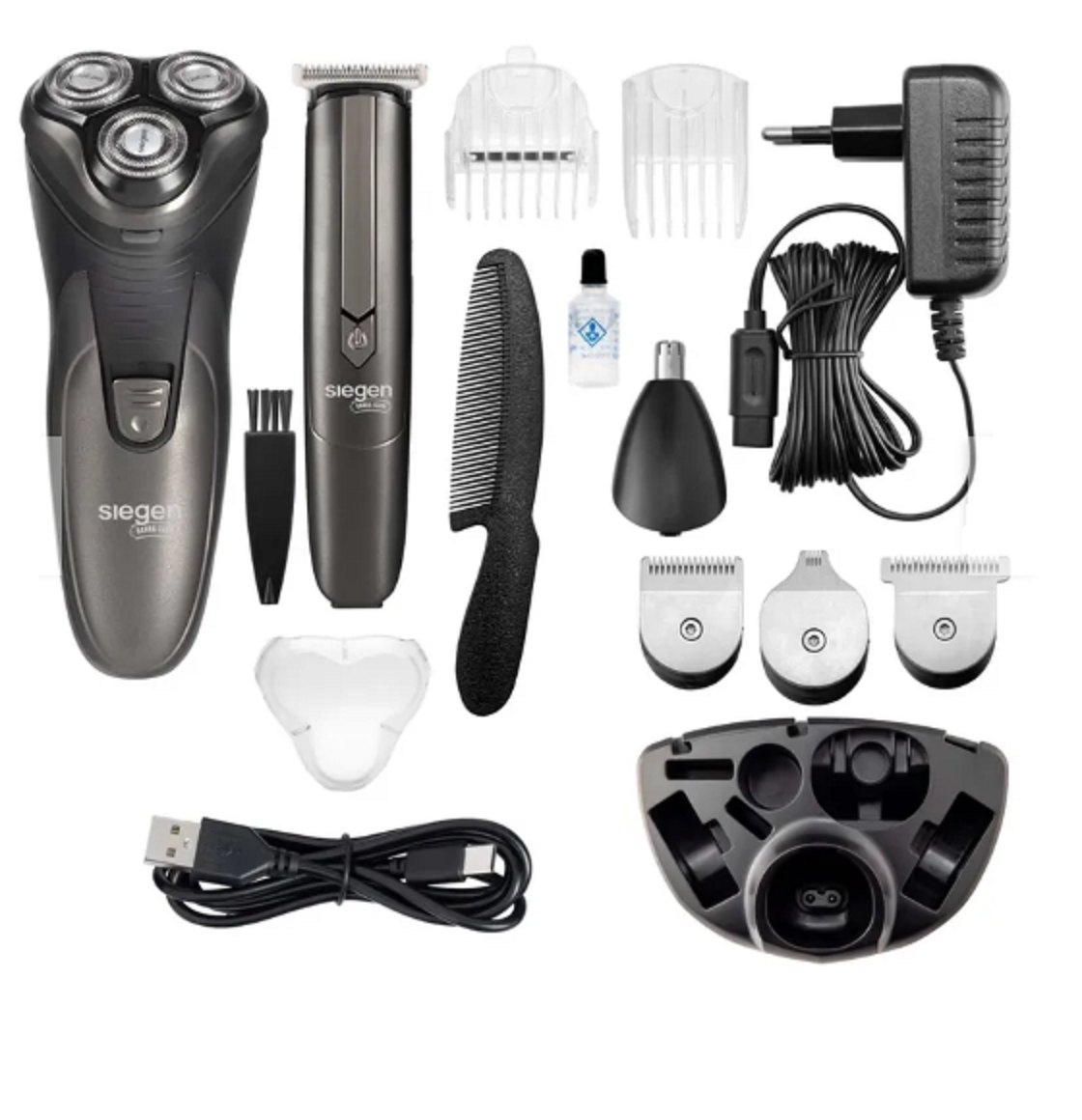 Set Cortapelos y Afeitadora  4 en 1 con Base SIEGEN SG-8440C01-4