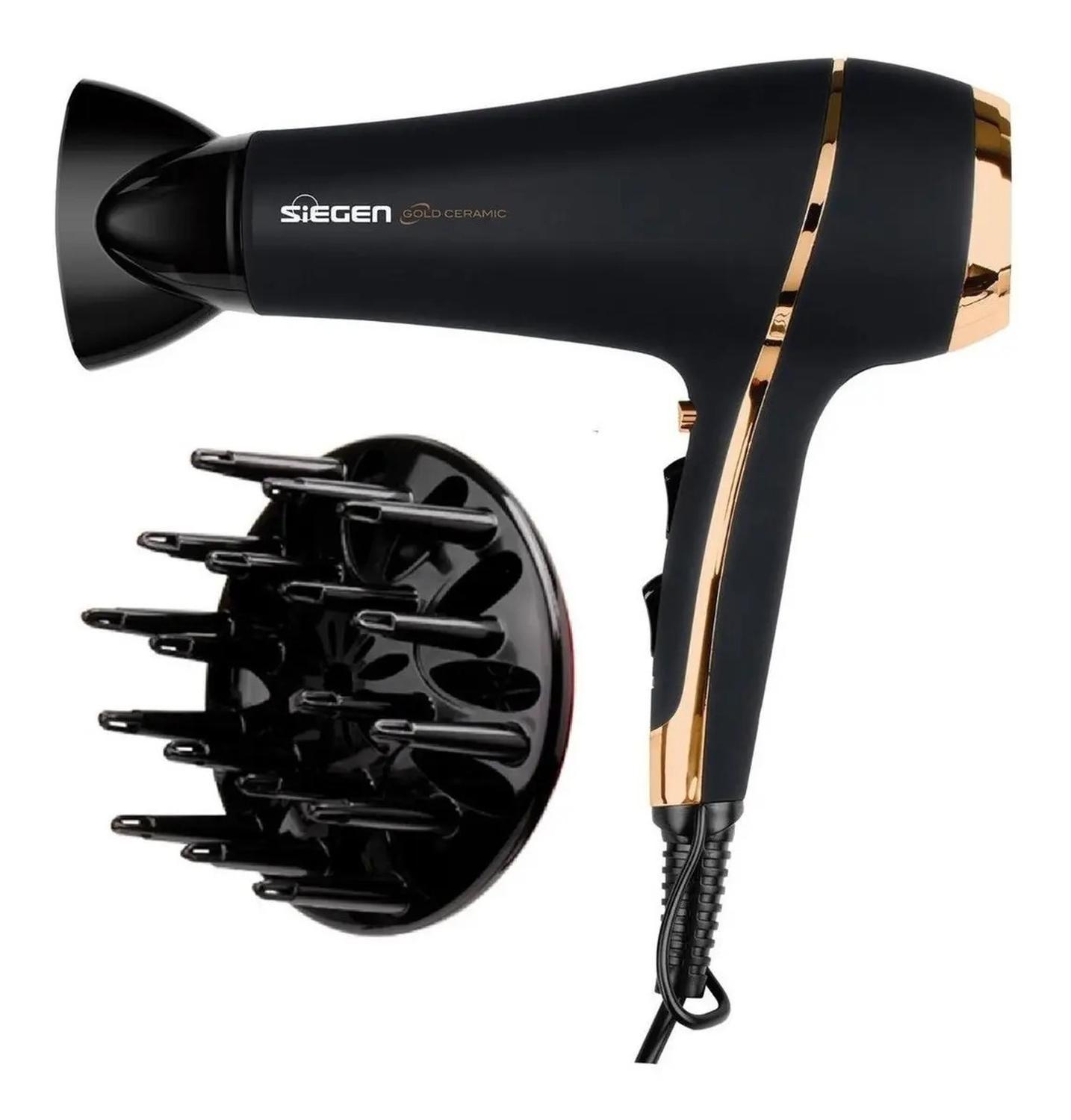 Secador De Pelo Siegen Sg-3035 Color Negro Negro/dorado-9