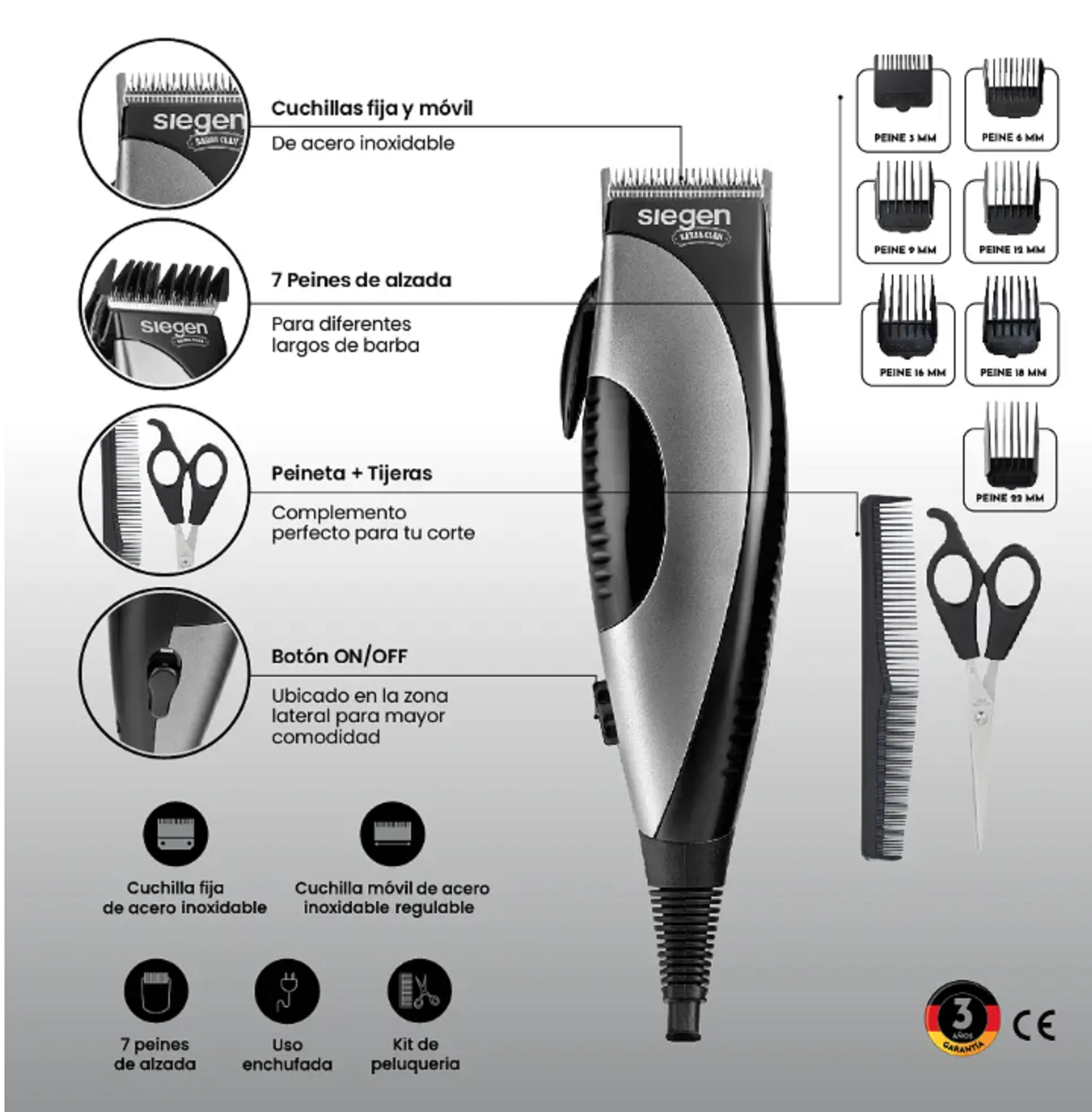 Corta Pelo Supreme Clipper SIEGEN SG-8200C01-5