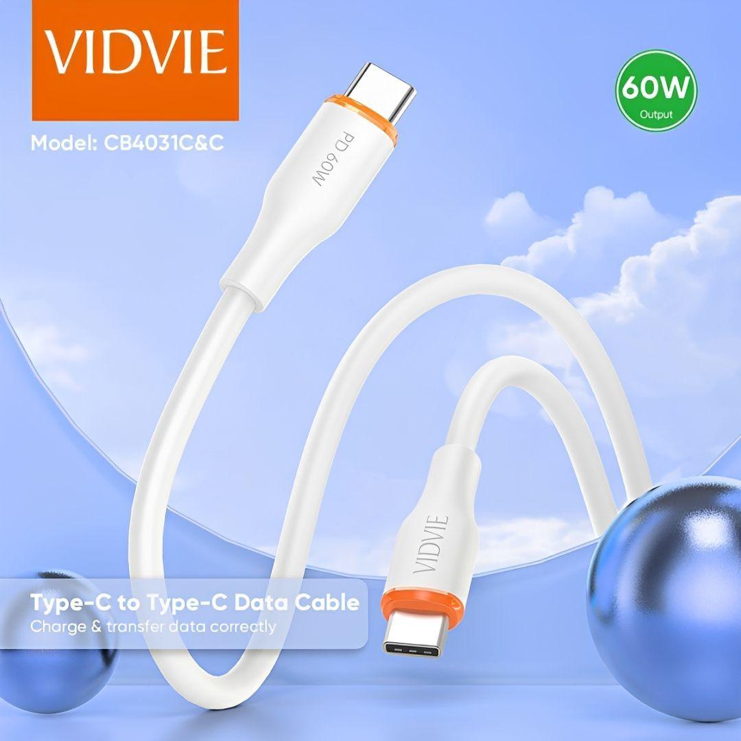 Cable Usb Tipo C a Tipo C 60w Datos Y Carga Rapida Vidvie 100cm-3
