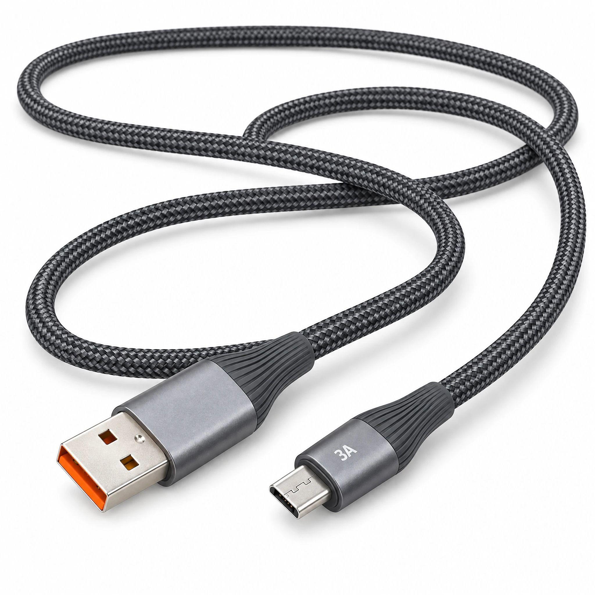 Cable De Carga Rapida y Datos Micro Usb 1m 3a Trenzado Vidvie-2