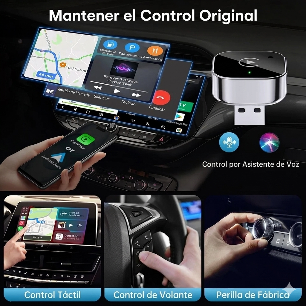 Adaptador Inal mbrico Carplay 2 En 1 Android Auto-3