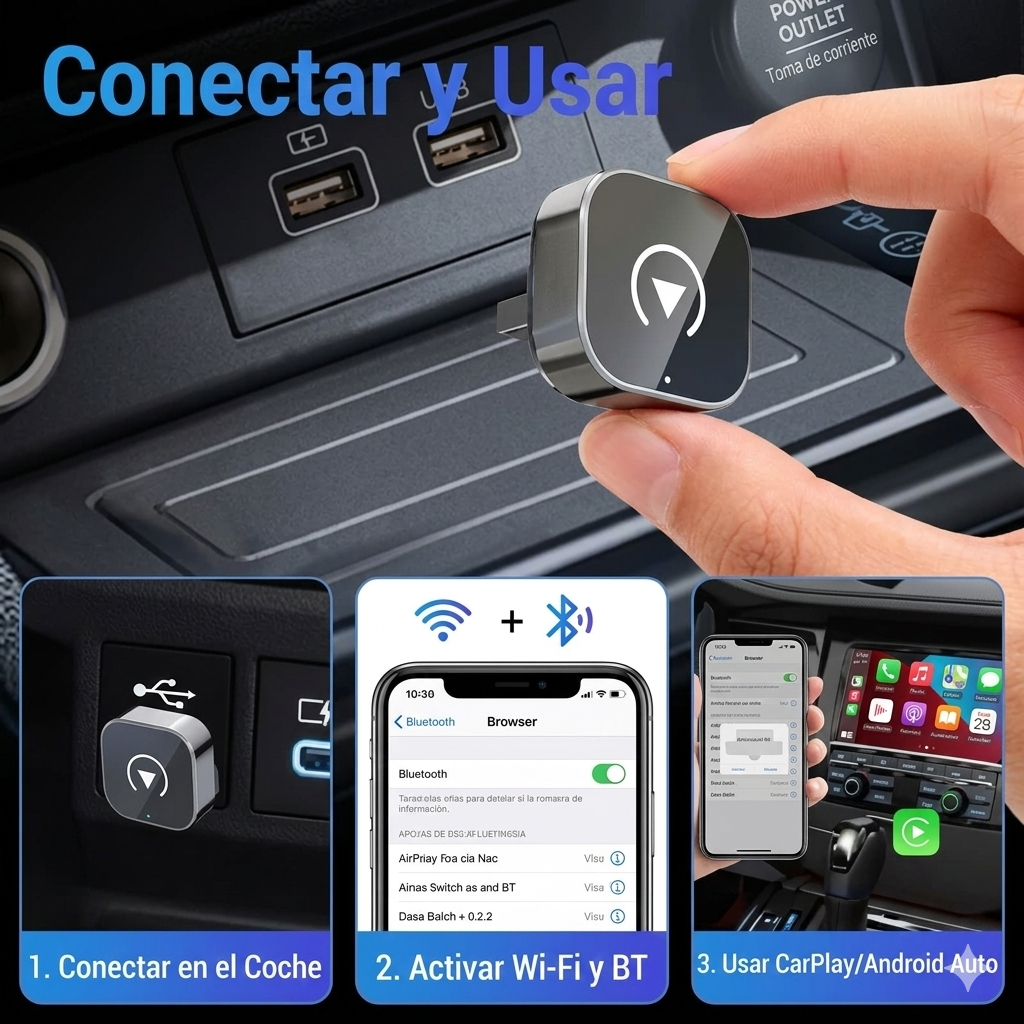 Adaptador Inal mbrico Carplay 2 En 1 Android Auto-4