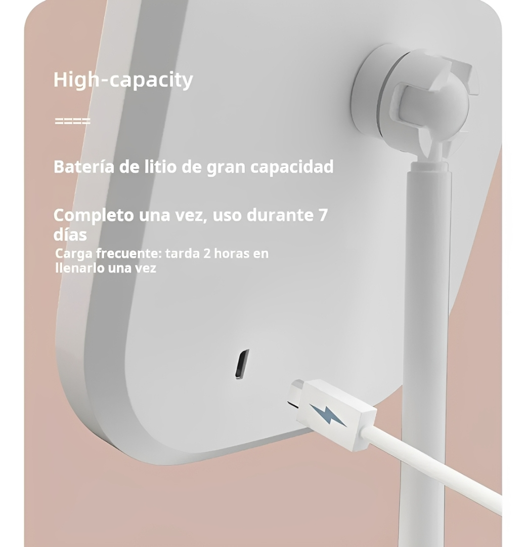 Espejo Luz Led Para Maquillaje Irm Recargable 3 Tonos De Luz-4