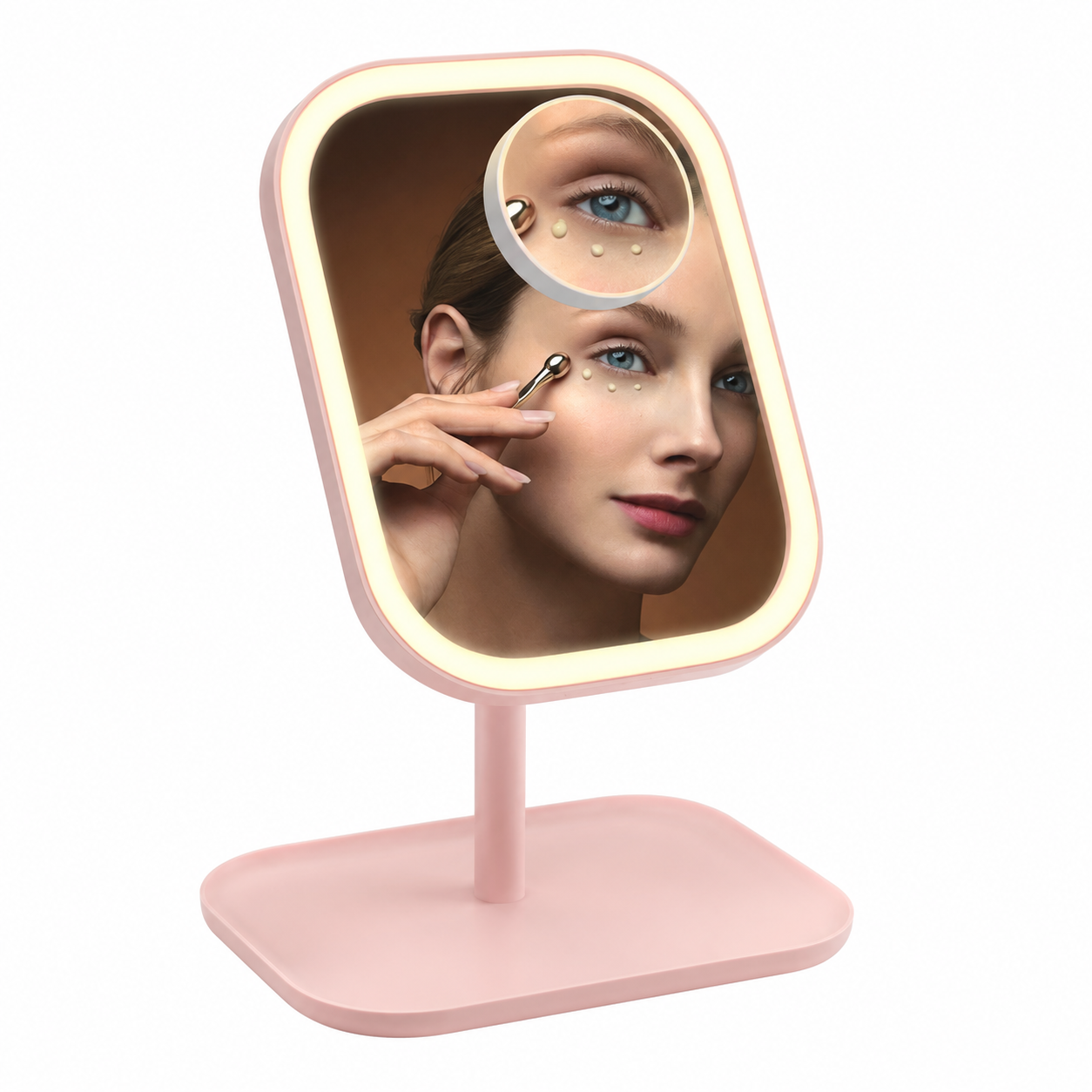Espejo Luz Led Para Maquillaje Irm Recargable 3 Tonos De Luz-0