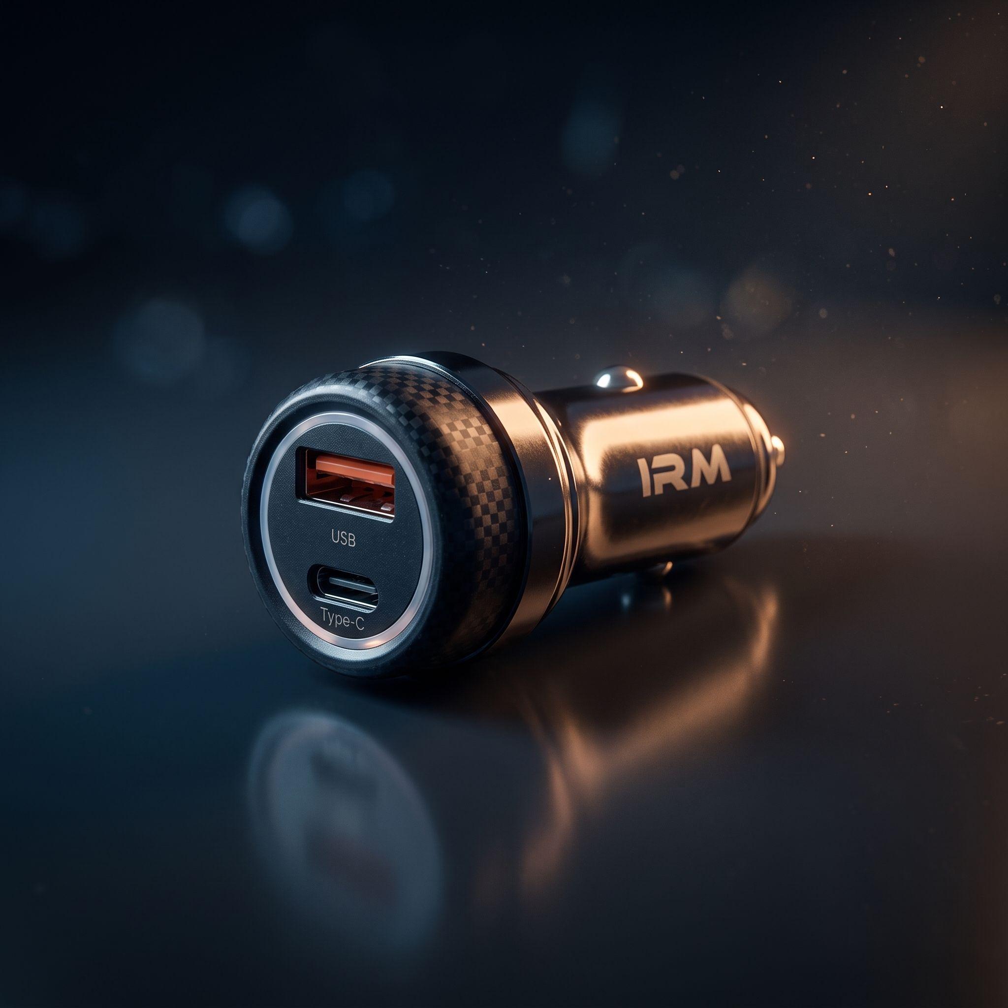 CARGADOR DE AUTO RÁPIDO DUAL IRM 45W + CABLE TYPE-C A LIGHTNING-5