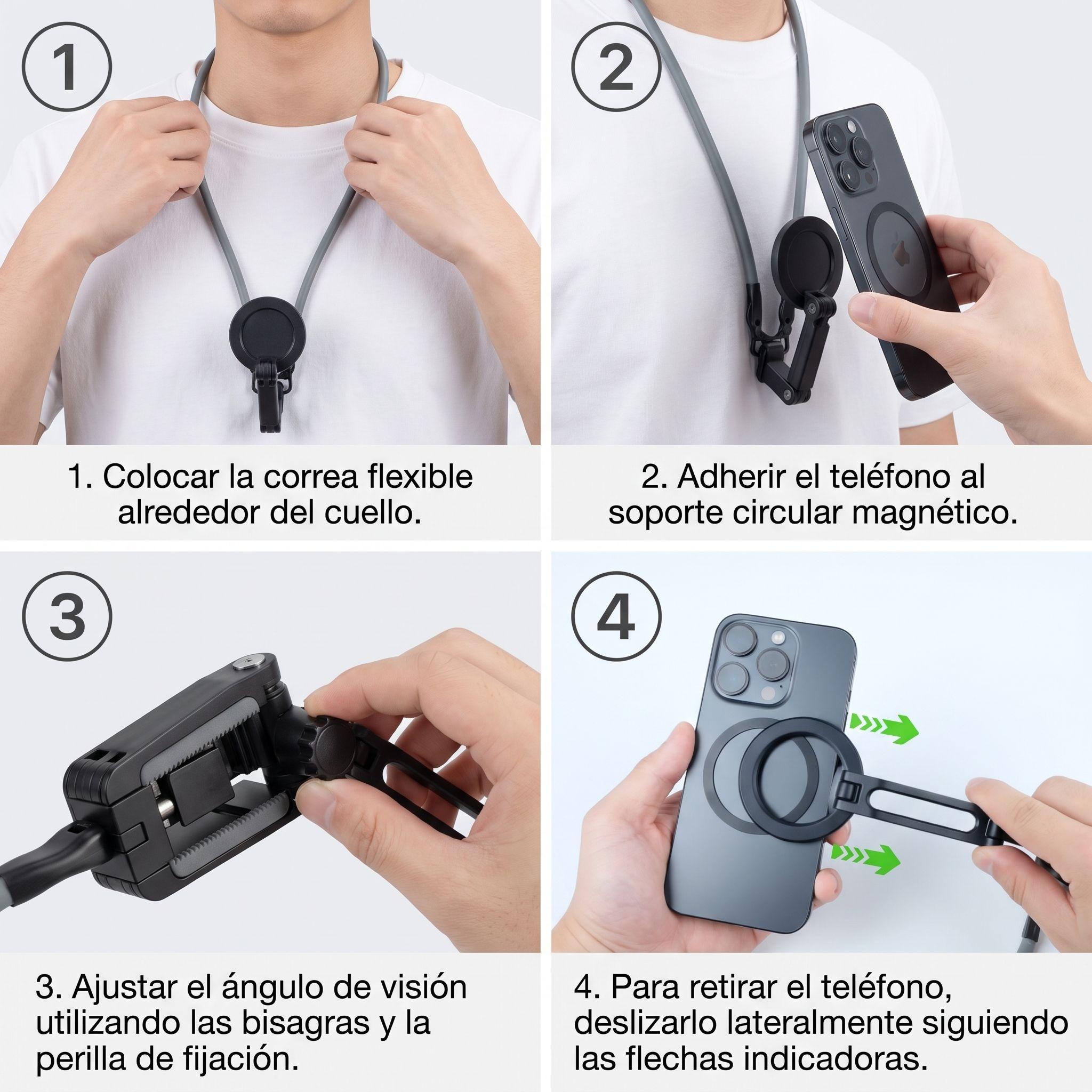 SOPORTE MAGNÉTICO DE CUELLO PARA CELULAR Y CREACIÓN DE CONTENIDO-3