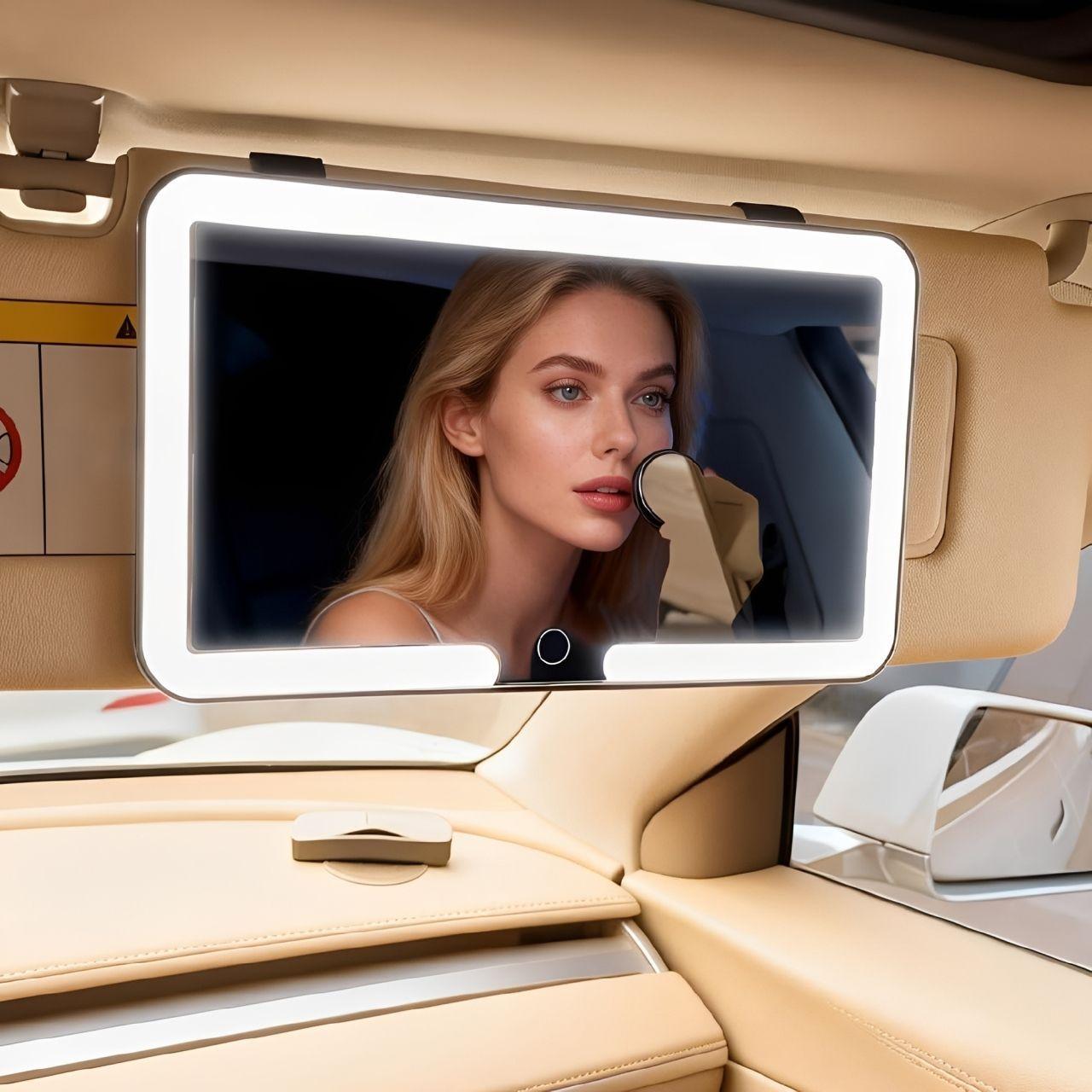 Espejo De Maquillaje con luz led para Visera de auto 3 Tonos-0