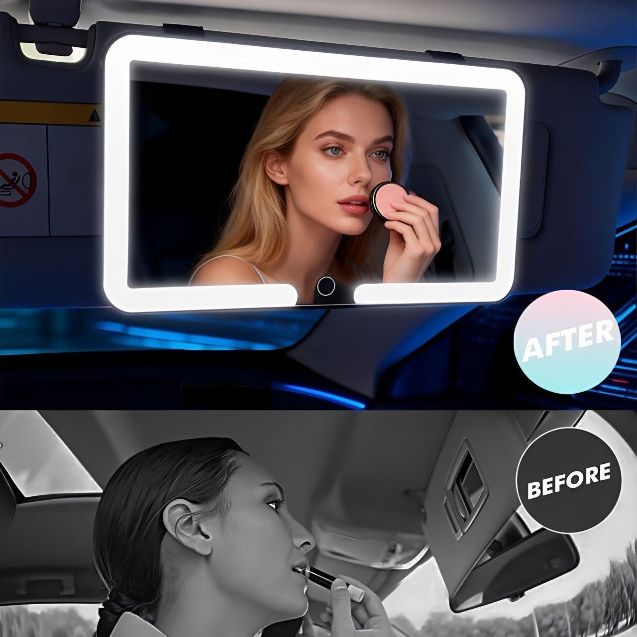 Espejo De Maquillaje con luz led para Visera de auto 3 Tonos-6