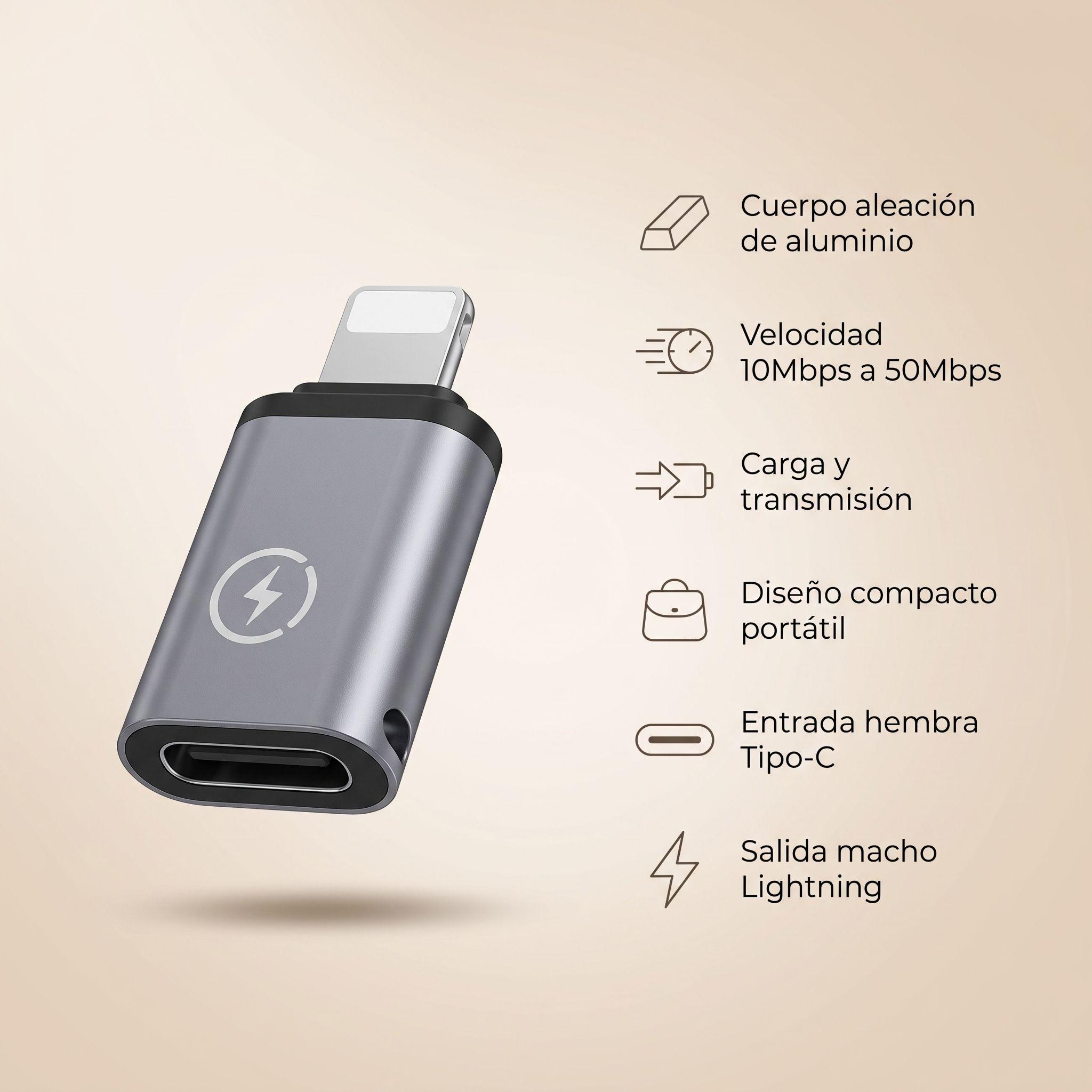 Adaptador Convertidor Tipo-C Hembra a Lightning Macho-2