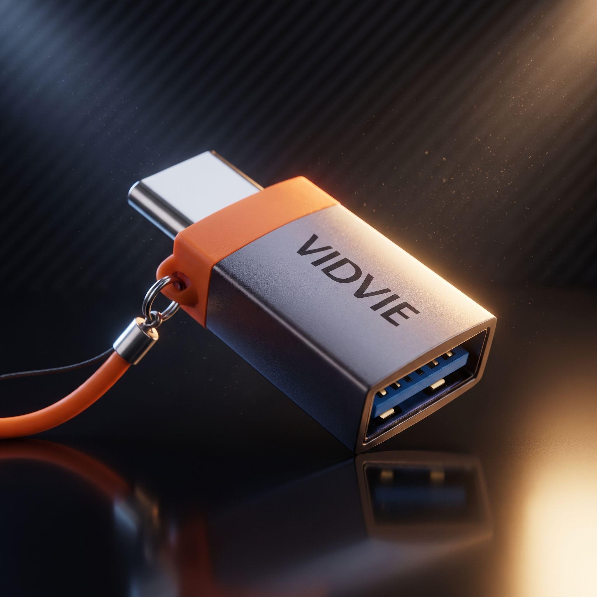 Adaptador VIDVIE USB Tipo C Macho a USB-A Hembra OTG Alta Velocidad-4
