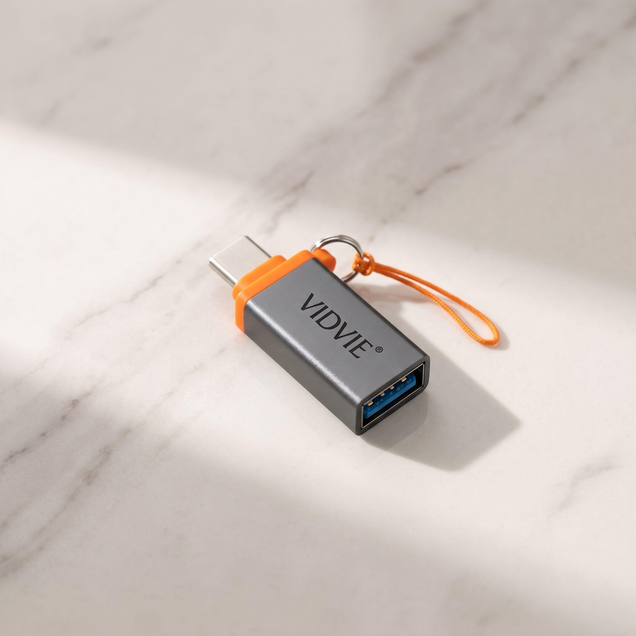 Adaptador VIDVIE USB Tipo C Macho a USB-A Hembra OTG Alta Velocidad-5
