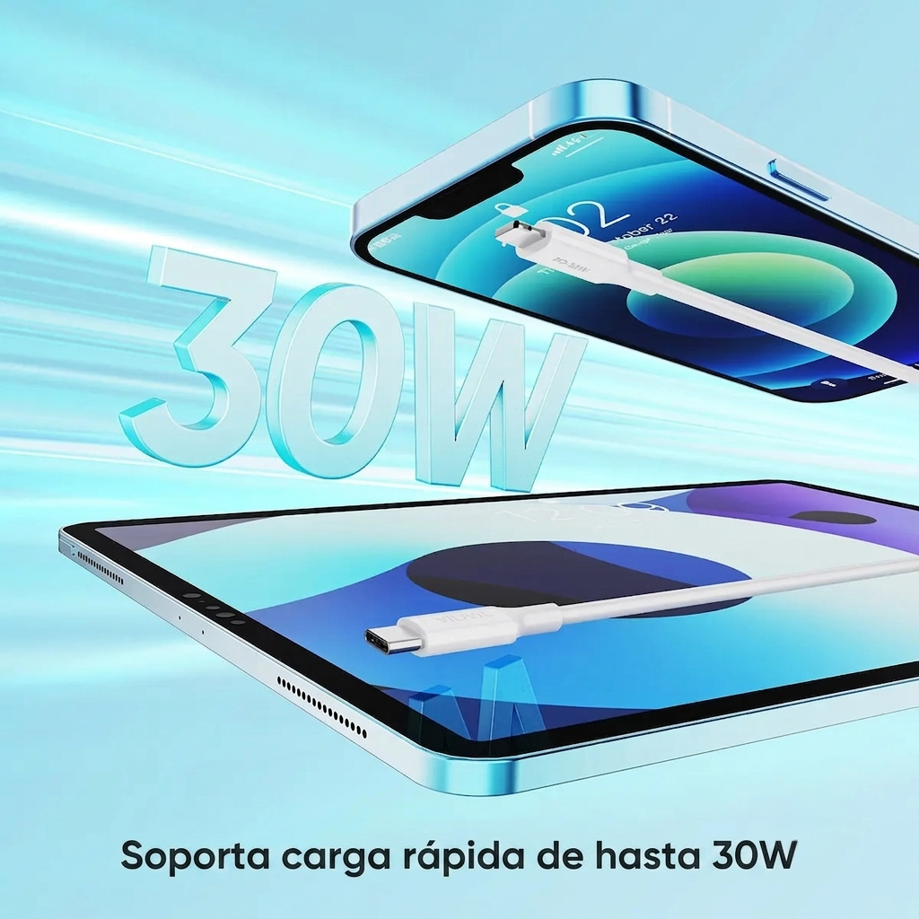 Cable Usb Tipo C a Lightning Ip 30w Vidvie-2