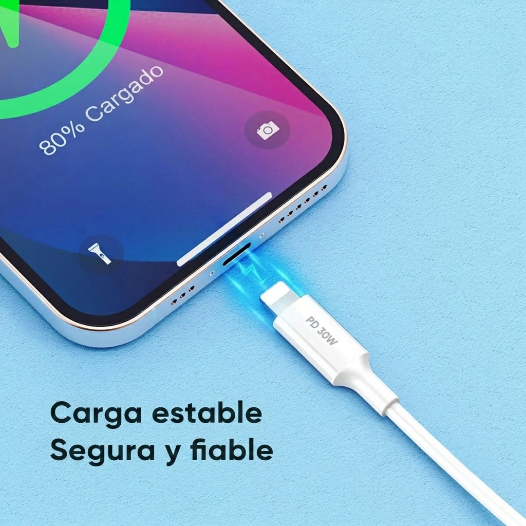 Cable Usb Tipo C a Lightning Ip 30w Vidvie-3