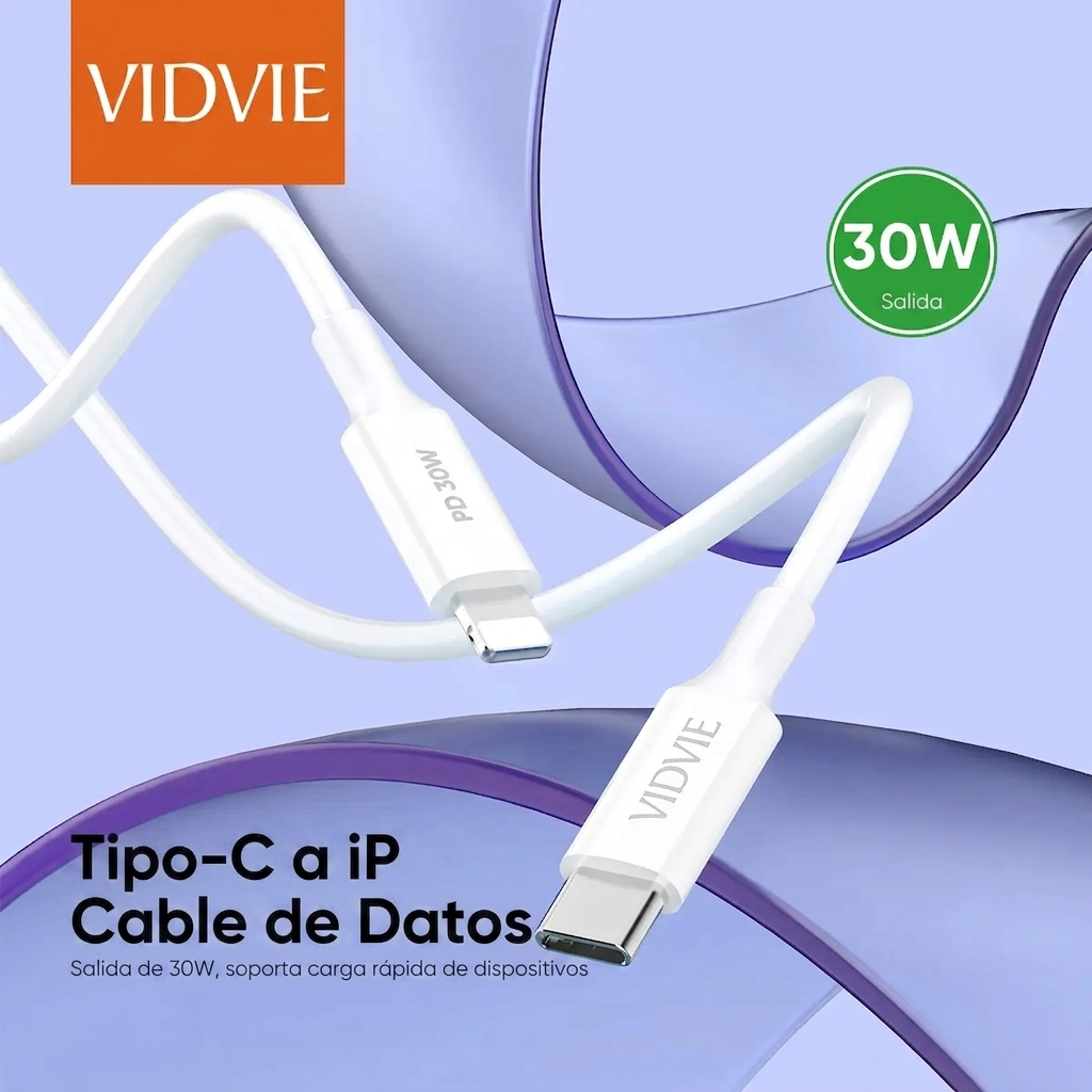 Cable Usb Tipo C a Lightning Ip 30w Vidvie-4