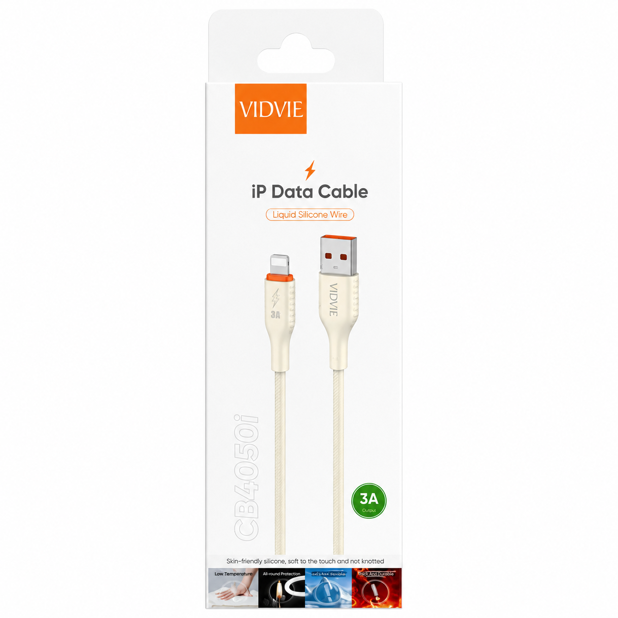 Cable Usb A a Lightning 3A Vidvie 100cm-2