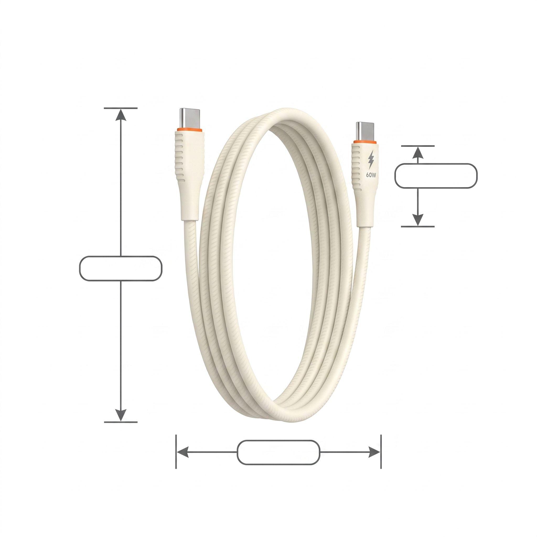 CABLE TIPO C A TIPO C 60W DE SILICONA LÍQUIDA VIDVIE-5